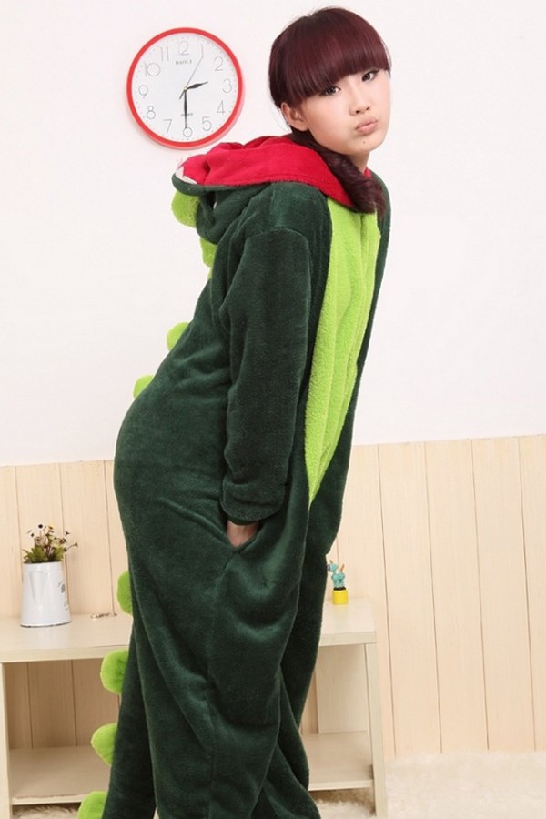 Mascot Costumes Kigurumi Green Dinosaur Costume - Click Image to Close